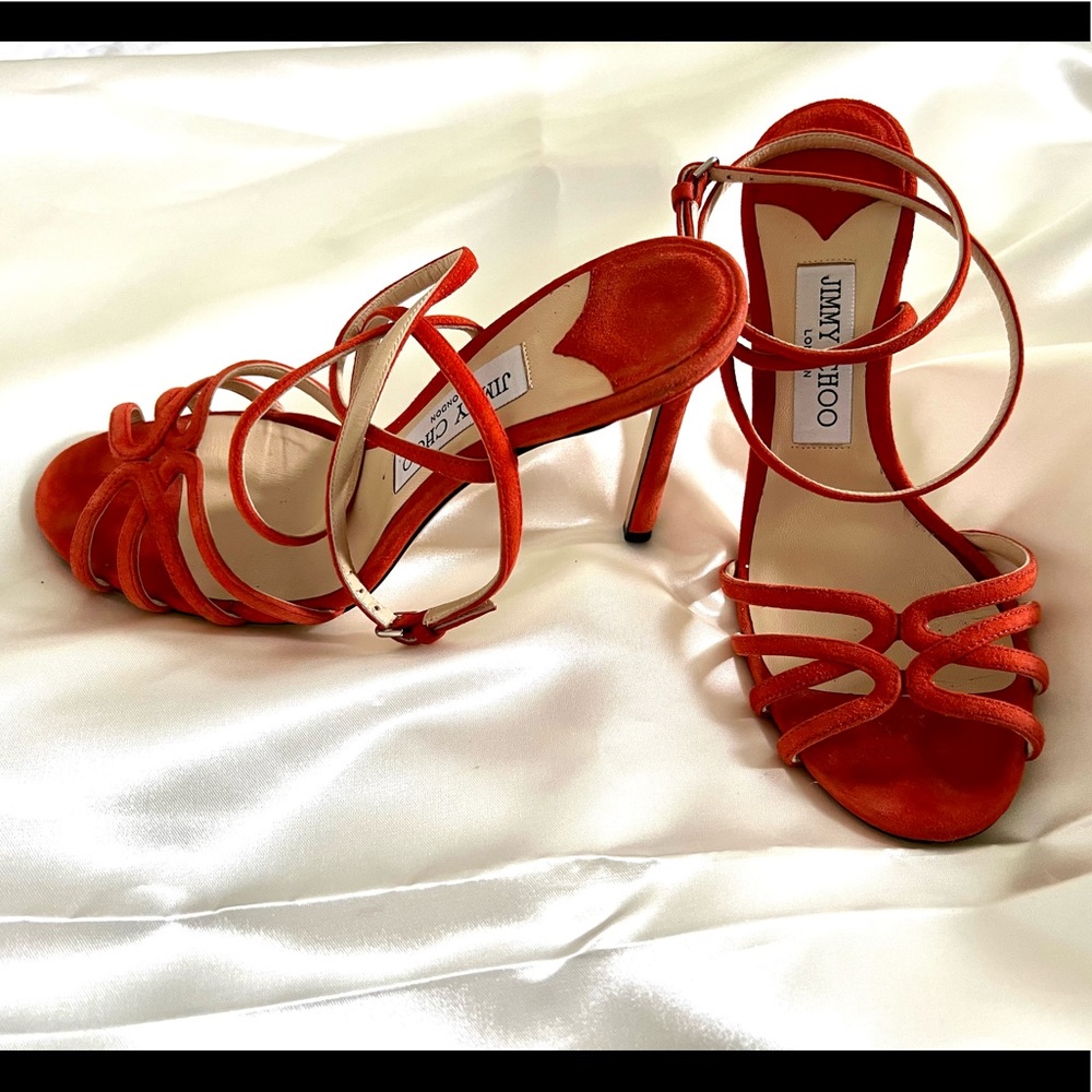 Jimmy Choo Woman Suede Stilettos Orange Size 38